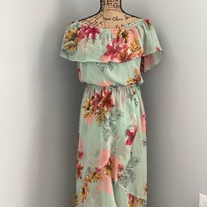 Express Off the Shoulder Floral Maxi